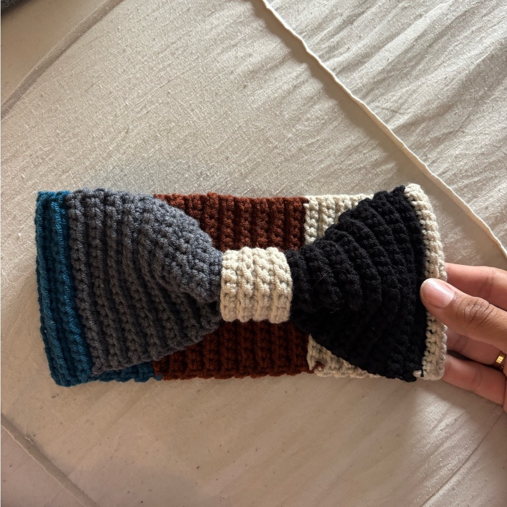 Multicolor Knitted Headband handmade